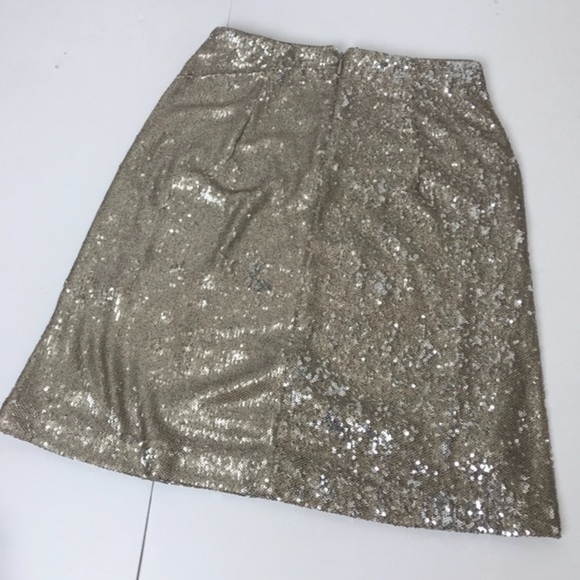 Zara Gold tan sequins skirt above knee XS lined - Picture 2 of 5